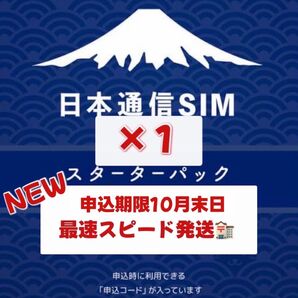 日本通信 SIM スターターパック 1枚 申込期限2025年10月末日