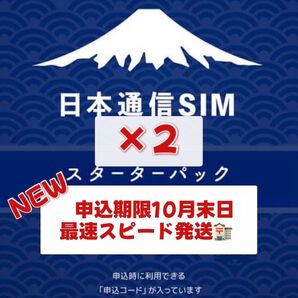 日本通信 SIM スターターパック 2枚 申込期限2025年10月末日
