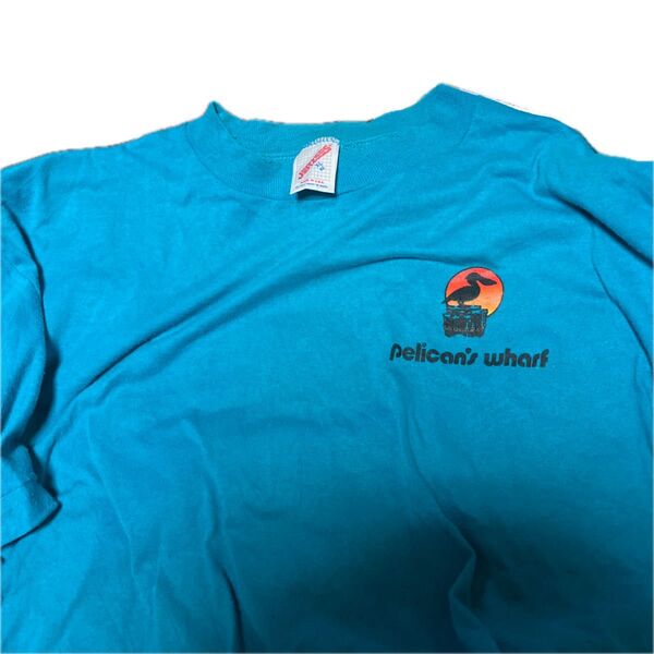 ジャージーズ JARZEES アメリカ製 バックプリント 雰囲気抜群 半袖クルーネック Tシャツ 半袖シャツ ブルー系