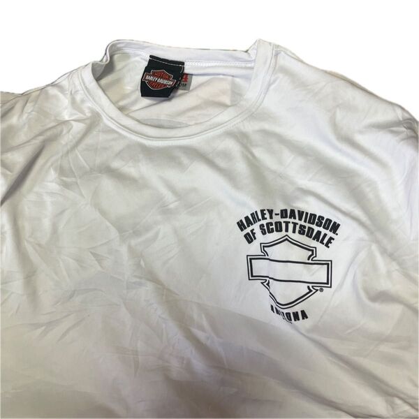 ハーレー ダビッドソン 半袖クルーネック バック プリント T半袖シャツ ホワイト Tシャツ 白 XL