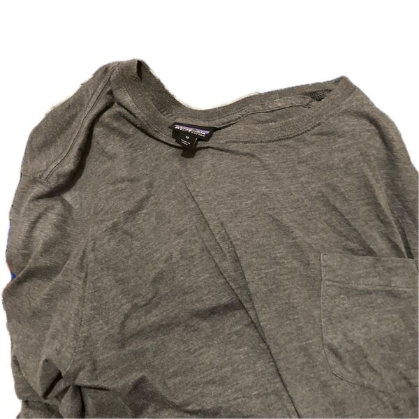 雰囲気抜群 Patagonia パタゴニア ポケット 付き 半袖 クルーネック Tシャツ グレー M
