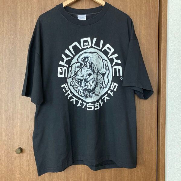 90s ヴィンテージ ヘインズ プリントTシャツHanes 古着 黒 ブラック シングルステッチ オーバーサイズ ビッグT XXL