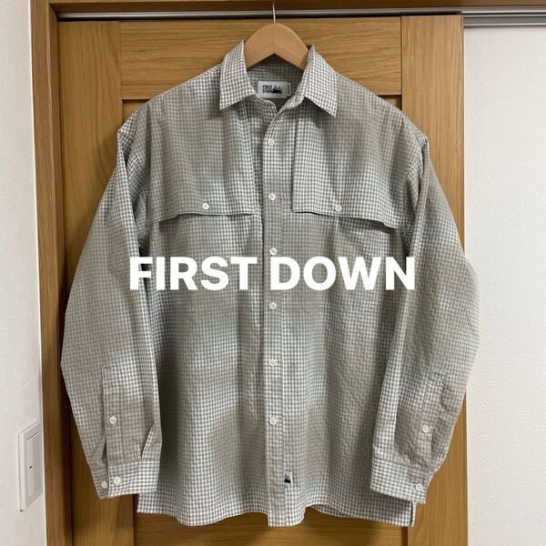 レア ファーストダウン FIRST DOWN ユーズド加工 チェックシャツ