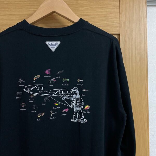 美品 コロンビアPFG フライフィッシングロンT 黒 XL オムニウィック