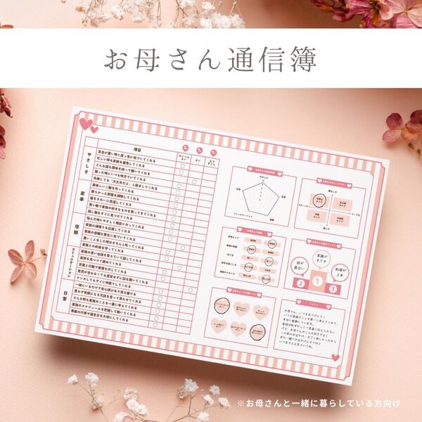 【誕生日ギフト】お母さん通信簿 メッセージカード 便箋 レター 母の日 還暦祝い