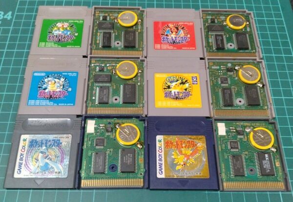 GB ポケットモンスター 赤・緑・青・黄・銀・金 電池交換 セット GB ゲームボーイ