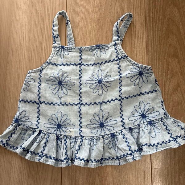 Zara baby エンブロイダリー デニム キャミソール 12-18m 86