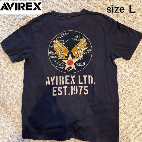 【AVIREX アビレックス】半袖 Tシャツ エアフォース プリント L