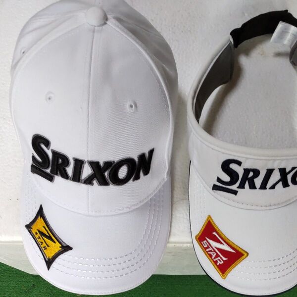 SRIXON キャップ&サンバイザー 2個セット 白 Z STAR ゴルフマグネットマーカー付き