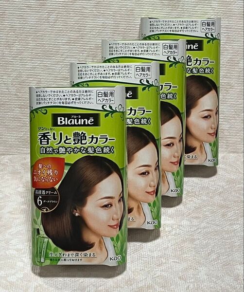 白髪染め 【新品】ブローネ 香りと艶カラークリーム 6ダークブラウン 4箱