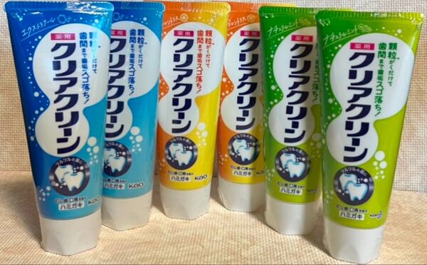 クリアクリーン 歯磨き粉 薬用クリアクリーン ナチュラルミント 2本 エクストラクール 2本フレッシュシトラス2本