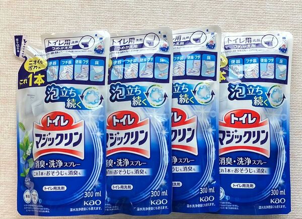 トイレマジックリン 消臭・洗浄スプレー ミントの香り つめかえ用 300ml×4