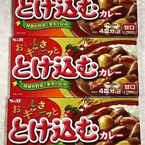 とろけるおいしさギューッととけ込む カレー 甘口140g×3