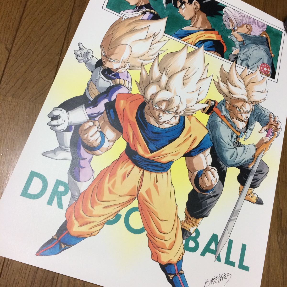 ドラゴンボールZ 孫悟空＆孫悟飯 プラ製ビジュアルアートポスター 鳥山明-