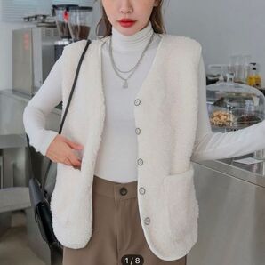 Dazy アイボリー ニットベスト L