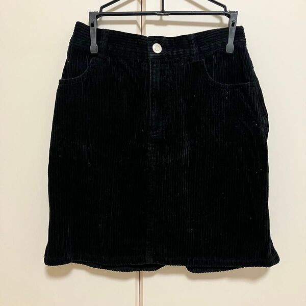 WEGO 黒 コーデュロイ ミニスカート S