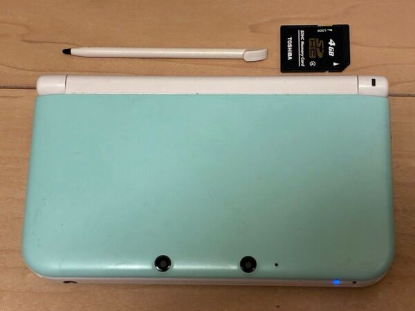 動作良好 ほぼ美品 任天堂 Nintendo ニンテンドー3DSLL SPR-001 ミント×ホワイト スティックゴム破れあり