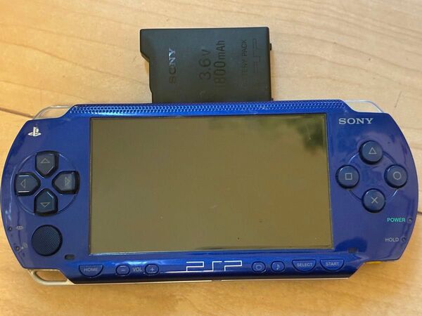 動作良好 SONY プレイステーションポータブル PSP-1000 メタリックブルー 純正バッテリー付き