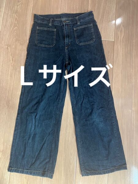 GU パッチポケットセミワイドジーンズ