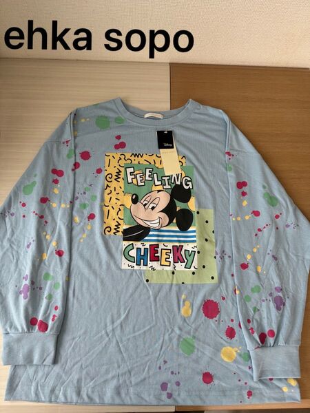 新品 ehka sopo 長袖 ディズニー コラボ レディース 長袖Tシャツ F