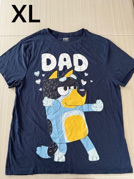 Bluey アニメ Tシャツ ブルーイ パパ 半袖 メンズ Tシャツ XL
