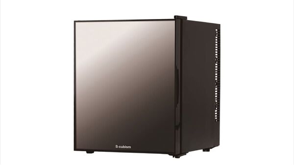 エスキュービズム 1ドア冷蔵庫 32L ミラーガラス ブラック WRH-M132