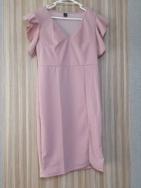 【新品】SHEIN ショートドレス Мサイズ ミニドレス シーイン ノースリーブ ワンピース ベビーピンク