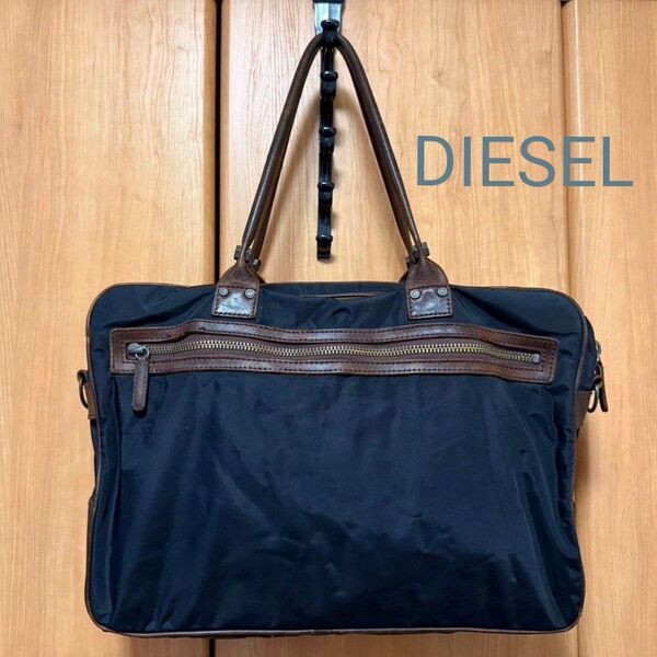 DIESEL ビジネスバッグ ブラック トートバッグ ブリーフケース ショルダーバッグ 2way