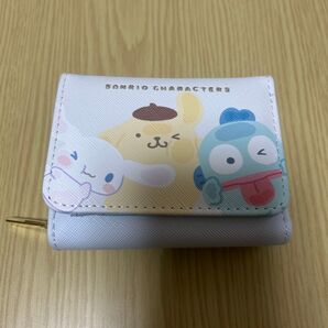 未使用 サンリオキャラクターズ 三つ折り財布 ミニ財布 ブルー