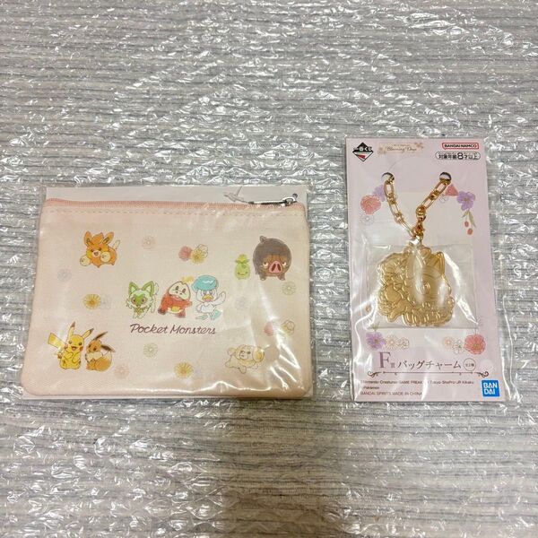 【未使用】ポケモン 一番くじ Blooming Days F賞 バッグチャーム G賞 ポーチ 2点セット