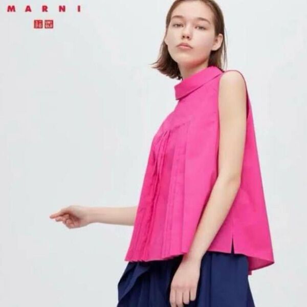 ユニクロ マルニ コラボ ノースリーブブラウス ピンク UNIQLO MARNI