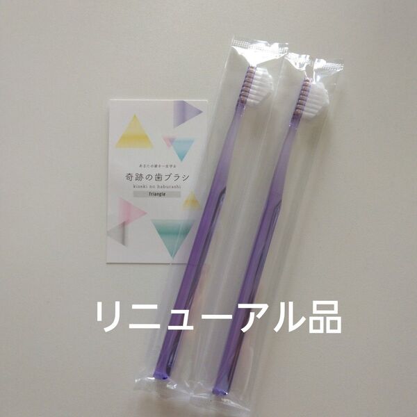 奇跡の歯ブラシ 大人用〈パープル〉2本 持ち手三角リニューアル品!