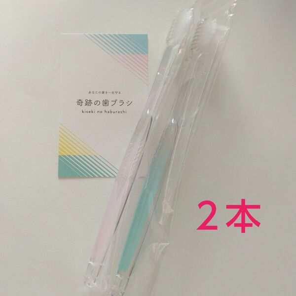 奇跡の歯ブラシ 大人用 2本〈クリアピンク1・クリアグリーン1〉バージョンアップ品!