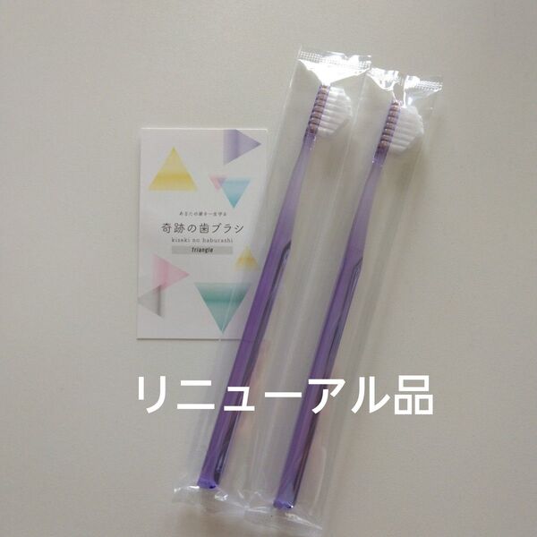 奇跡の歯ブラシ 大人用〈パープル〉2本 持ち手三角リニューアル品!