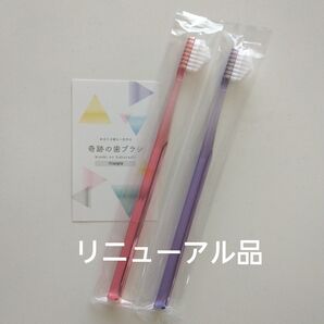 奇跡の歯ブラシ 大人用 2本〈ピンク1・パープル1〉持ち手三角リニューアル品!