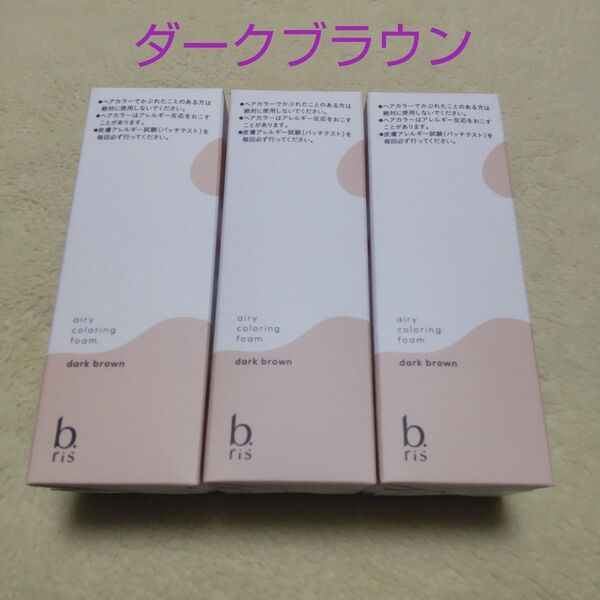 お値下げ! b.ris ビーリス エアリーカラーフォームTE 泡染毛剤 【ダークブラウン】80g×3本 新品 未使用 未開封