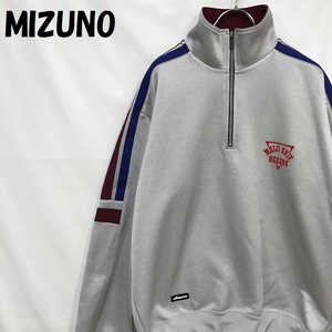 【人気】MIZUNO/ミズノ 明治大学 ハーフジップジャージ 非売品 グレー サイズO/S125