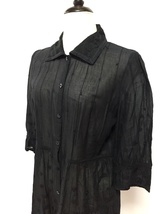 【人気】LEILIAN/レリアン 七分袖 シースルーシャツ 刺繍 ブラック サイズ9 レディース/S65_画像3