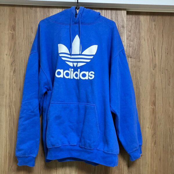 adidas アディダス ファイヤーバード 青 パーカー XL