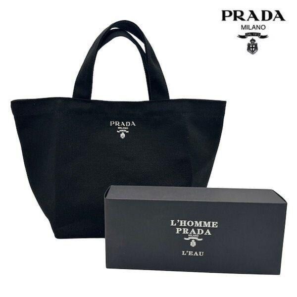 プラダ PRADA 新作ノベルティ ブラック キャンバストートバッグ 正規品