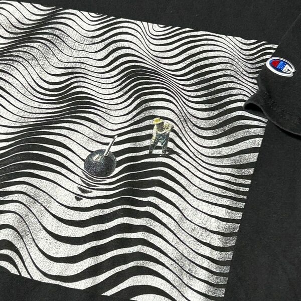 【古着】ビンテージChampion グラフィックTシャツ M Champion Tシャツ 黒 古着