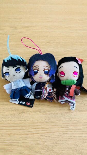 鬼滅の刃のキャラクターぬいぐるみ3点セット 竈門禰豆子 胡蝶しのぶ 愈史郎
