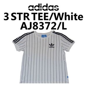 adidas ヴィンテージ ストライプ Tシャツ 白 Lサイズ AJ8372