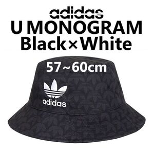 adidas U MONOGRAM バケットハット 黒×白 57~60cm IB9194