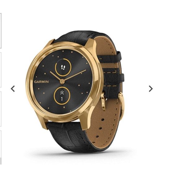 【garmin】vivomove Luxe Luxe Black Embossed Leather / 24K Gold PVD