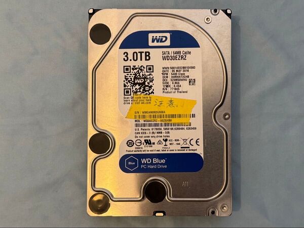 3TB SATA 3.5インチ HDD 注意ステータス