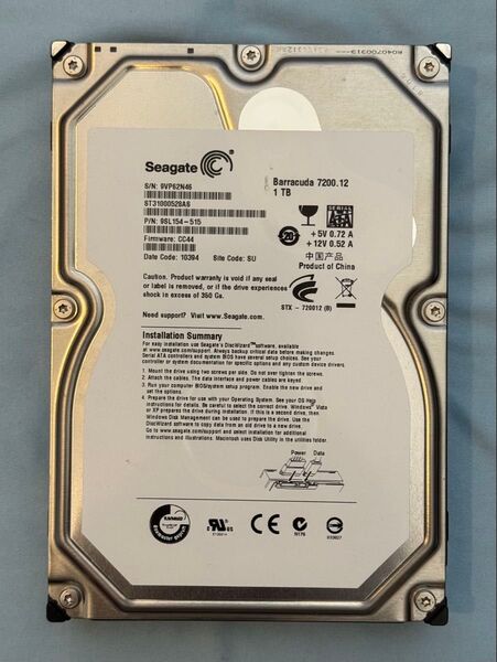 1TB 3.5インチ SATA HDD Seagate 7200rpm