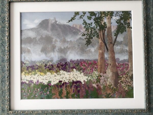 押し花アート(額装) 山のある風景