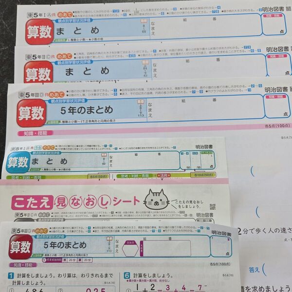 5年生カラーテスト算数 東京書籍 明治図書