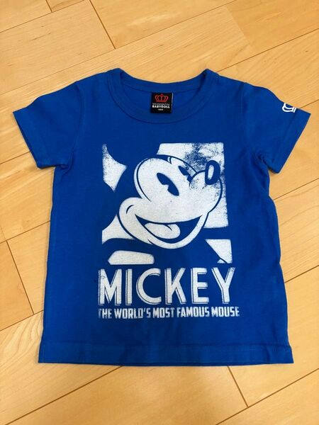 【100cm】ミッキー Tシャツ ブルー